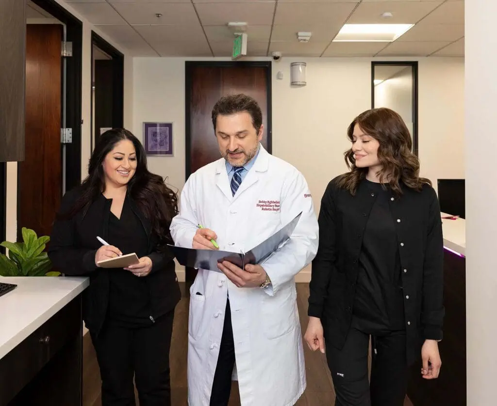 Dr. Babak Eghbalieh of SCMSC consults with staff