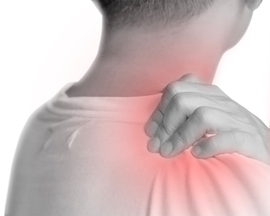 young man holding his shoulder exhibiting signs of Thoracic Outlet Syndrome Los Angeles